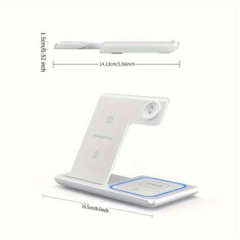 Wireless Charging Station 3-In-1 Standard 15W Fast Mag-Safe Charger Stand for Iphone16 15 14 13 12 11 X 8 Pro Max/Pro/Mini/Plus,Iwatch Ultra 10/9/8 7/6/5 /4/3/2 Se,Airpods 4/3/2/Pro/Pro2