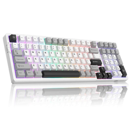Magegee Light100 Wireless Creamy Keyboard, 96% Gasket, Hot Swappable, 3 Connection Methods, RGB Backlit, 8000Mah Battery, PBT Keycaps Gaming Room Supplies