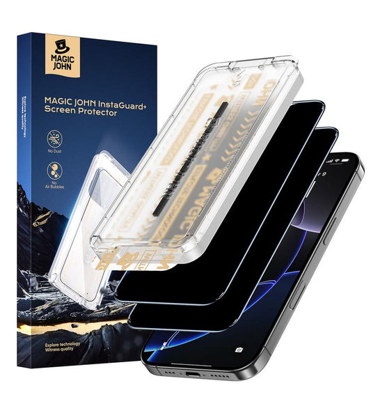 New MAGIC JOHN Premium Upgraded Privacy Screen Protector Dustproof Bubble-Free Ultra-Clear for Iphone & Samsung